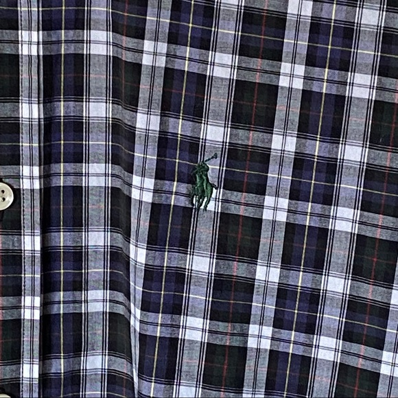 Ralph Lauren Blue & Black Plaid Button Down Shirt - Picture 12 of 13